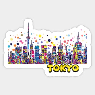 Tokyo Japan City Skyline Pop Art Wanderlust Travel Asia Sticker